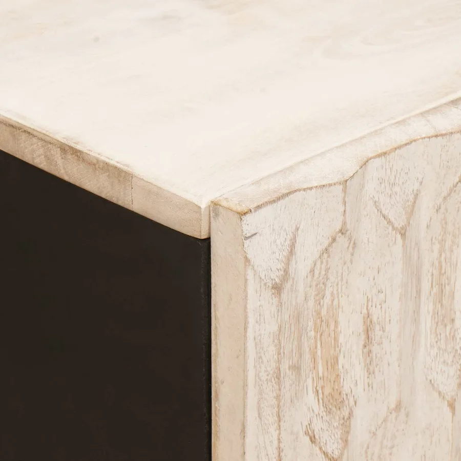 Buffet avec stockage Finition Lavage Blanc 60 x 33 x 75 cm - 6