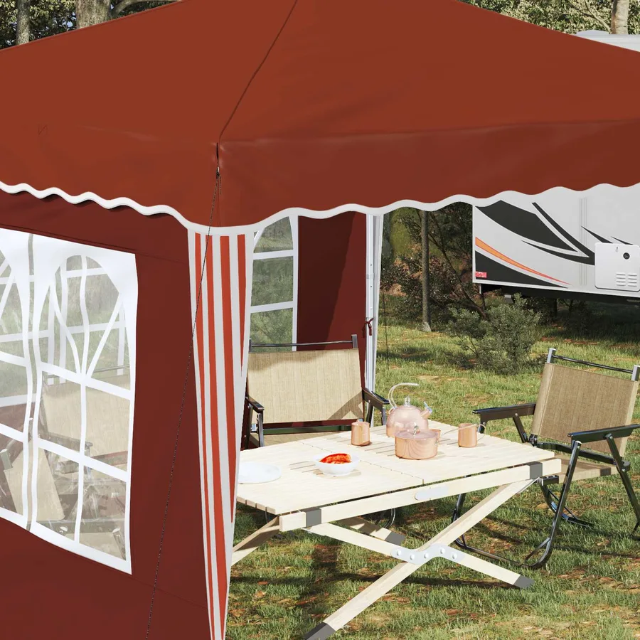 Tente de fête pop-up 288 x 288 x 245 cm Terre cuite - 4