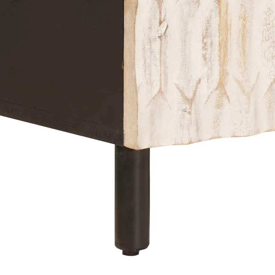 Meuble TV avec tiroir Finition Lavage Blanc 105 x 33 x 46 cm - 7