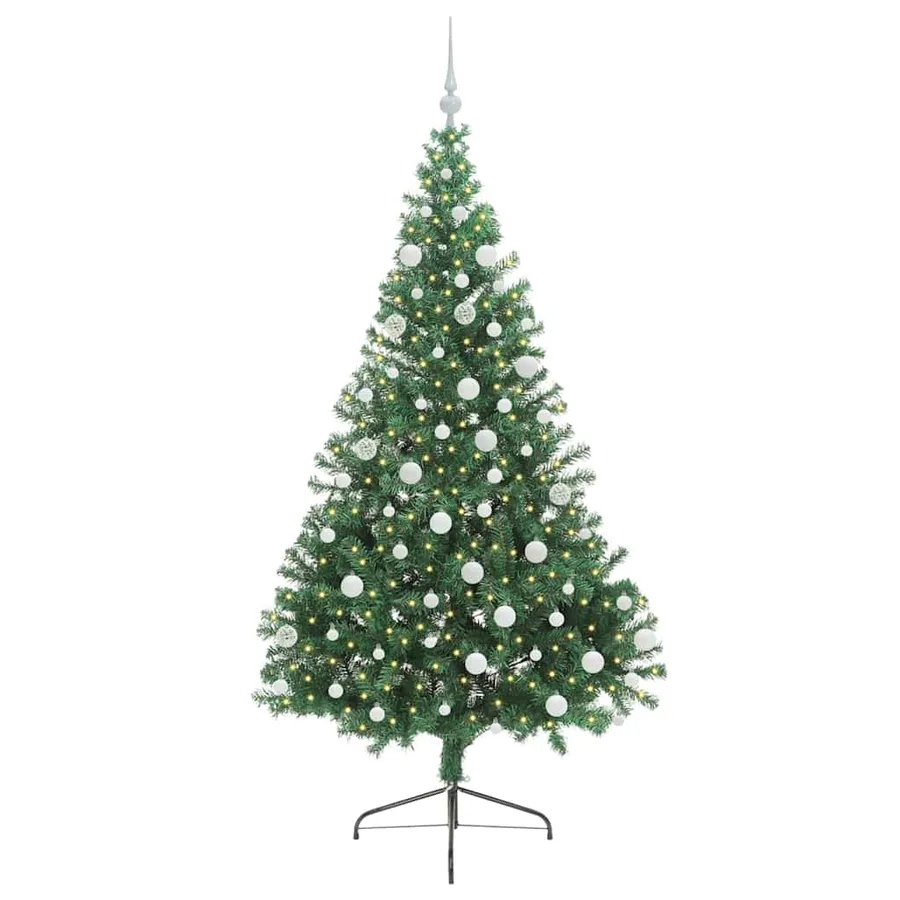 Sapin de Noël artificiel pré-éclairé Vert 180 cm PVC - 3