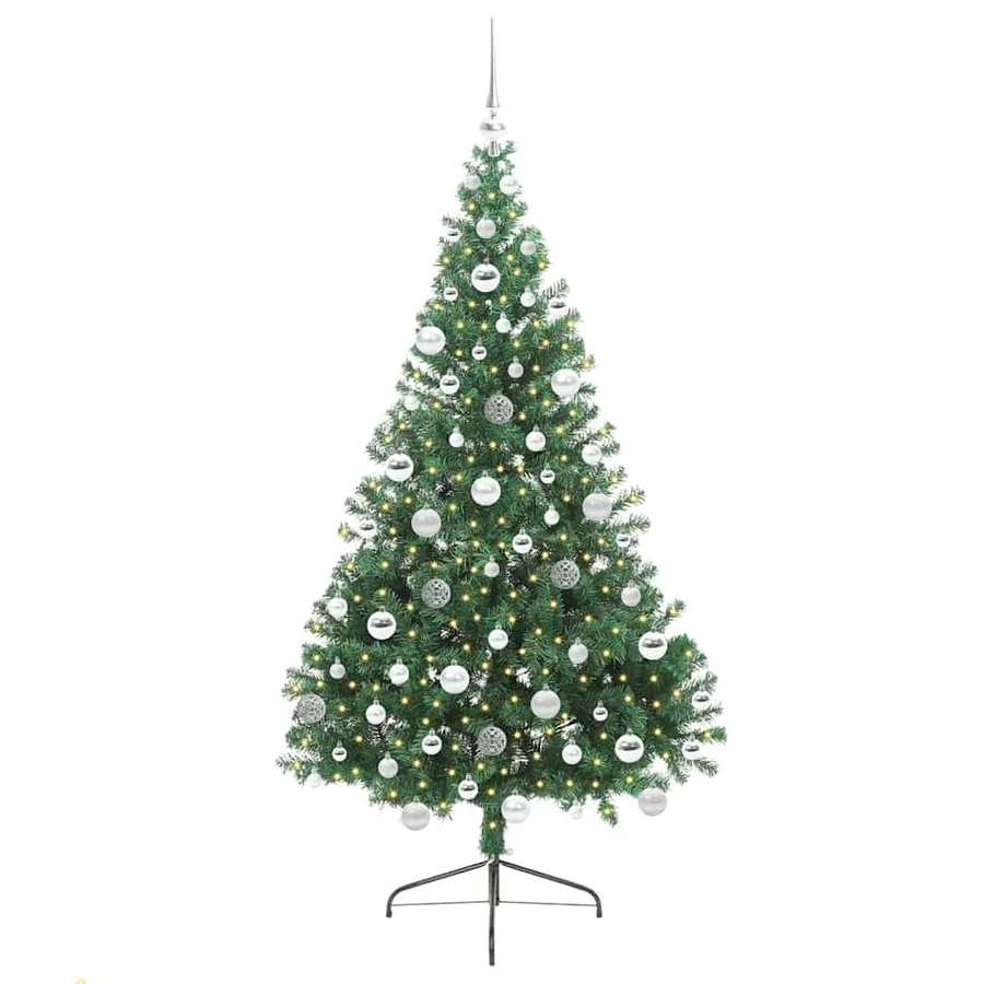 Sapin de Noël artificiel pré-éclairé Vert 180 cm PVC - 3