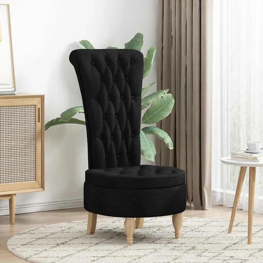 Fauteuil à pantoufle Noir 56,5 x 70 x 110 cm tissu - 3