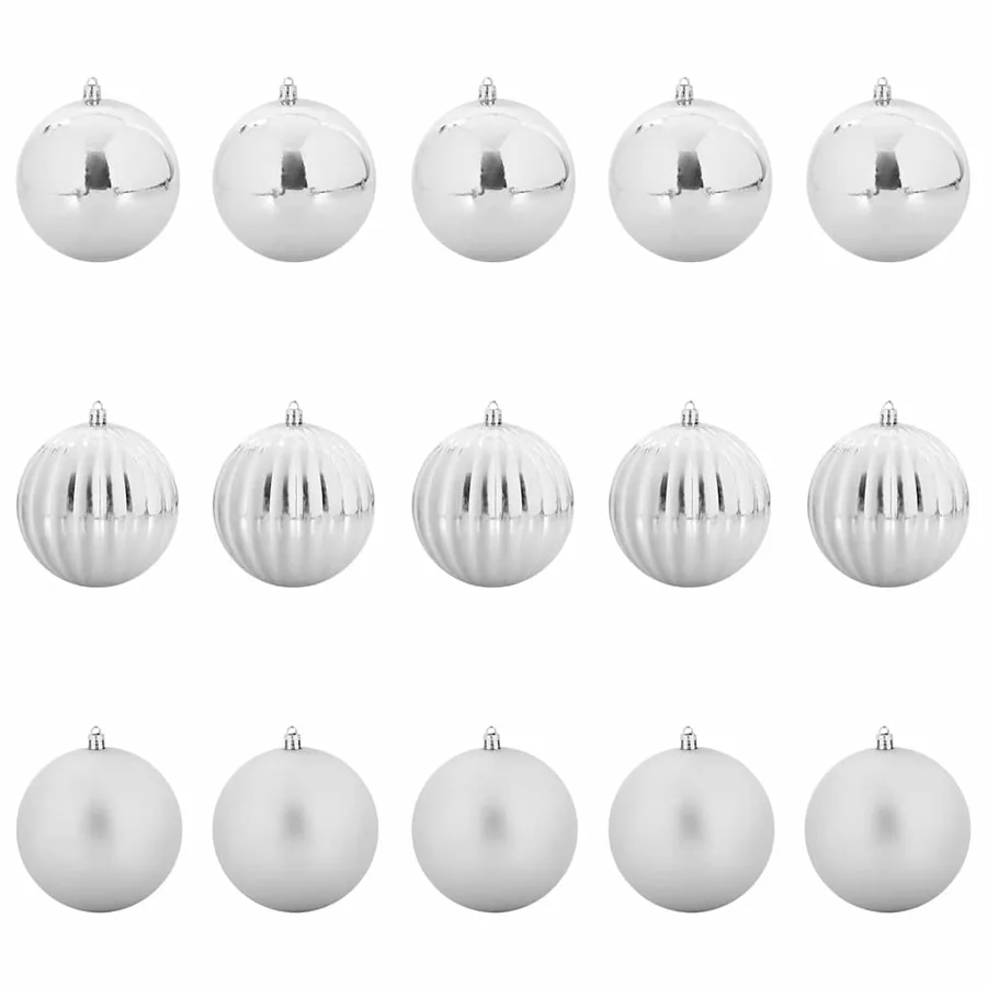 Ensemble de Boules de Noël XL 15 pcs Argent Ø 10 cm Plastique - 2
