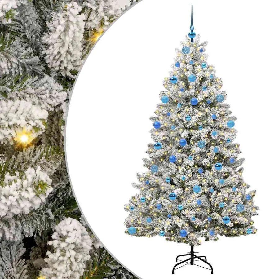 Sapin de Noël artificiel Vert et blanc 180 cm PVC et métal - 2