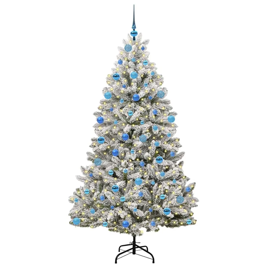 Sapin de Noël artificiel Vert et blanc 180 cm PVC et métal - 3