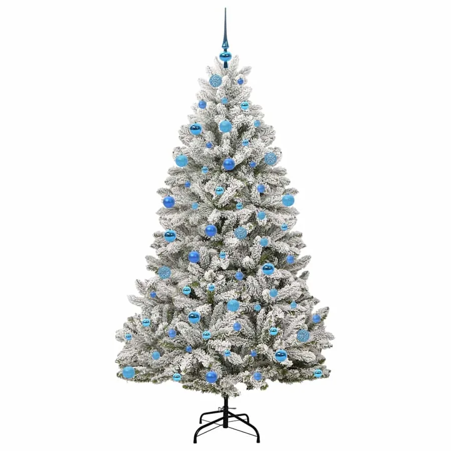 Sapin de Noël artificiel Vert et blanc 180 cm PVC et métal - 4