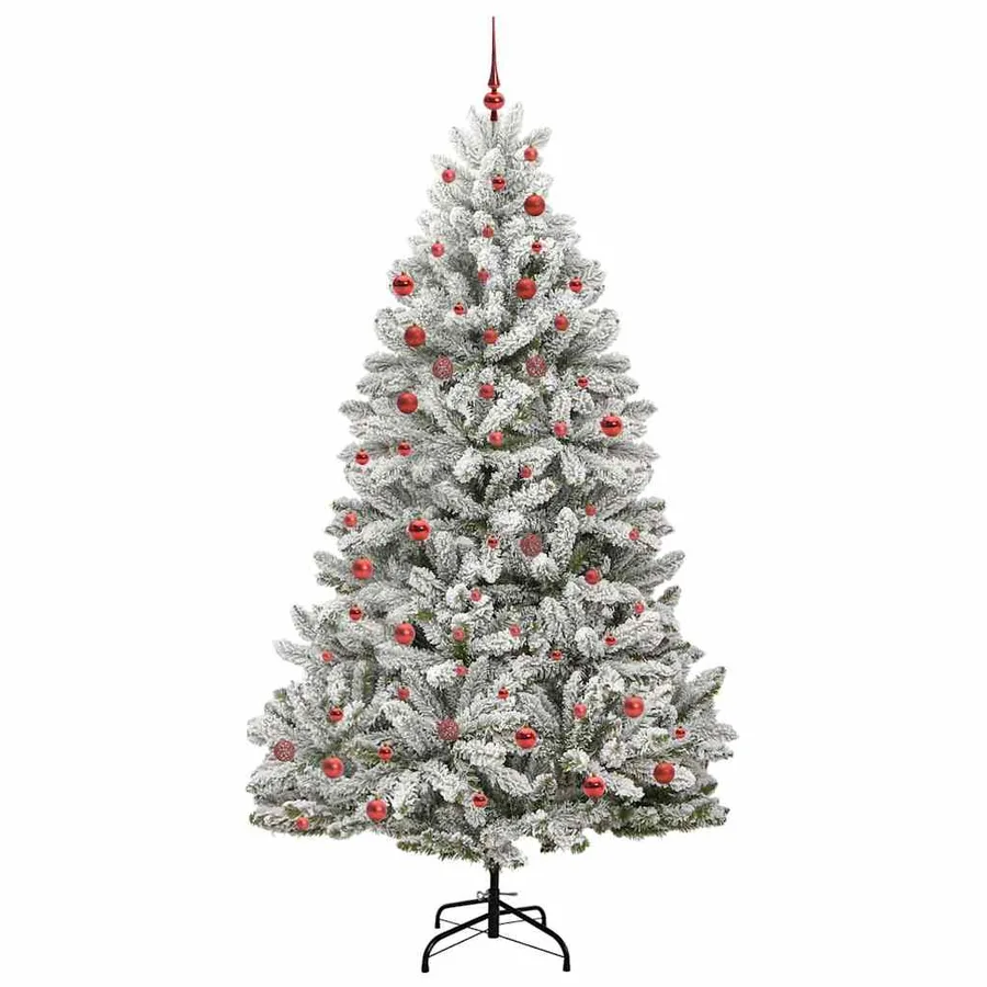 Sapin de Noël artificiel Vert et blanc 210 cm PVC et métal - 3