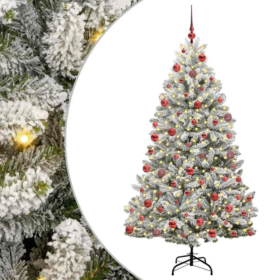 Sapin de Noël artificiel Vert et blanc 180 cm PVC et métal - 2