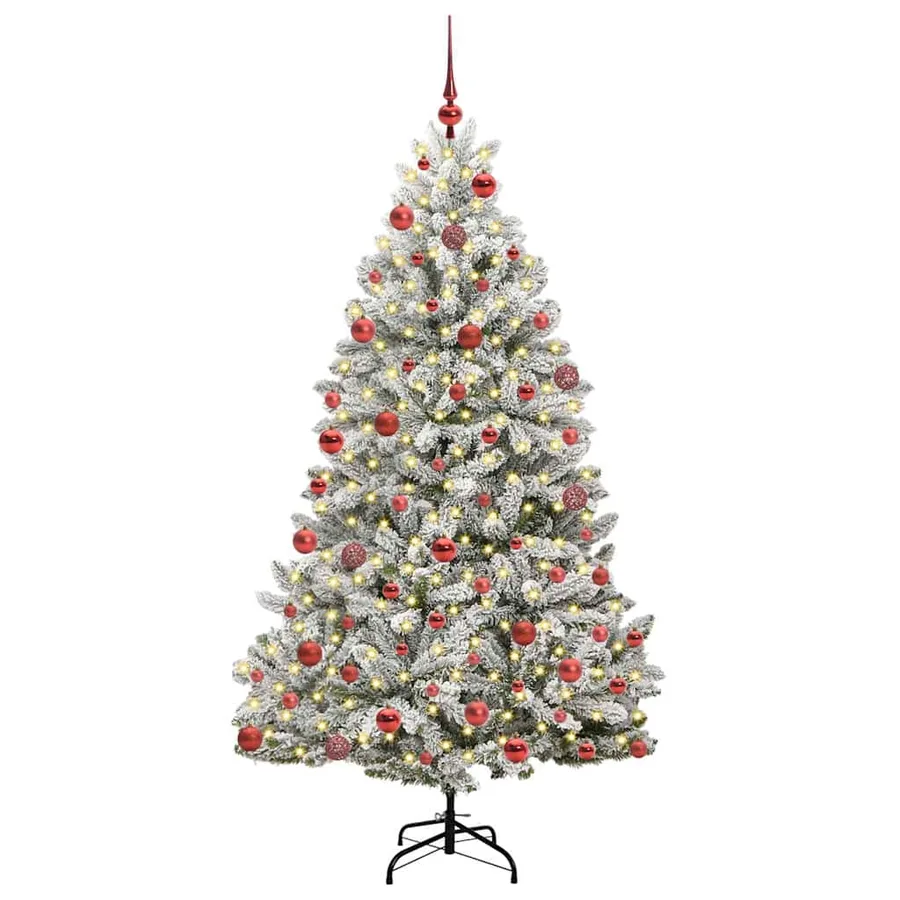 Sapin de Noël artificiel Vert et blanc 180 cm PVC et métal - 3
