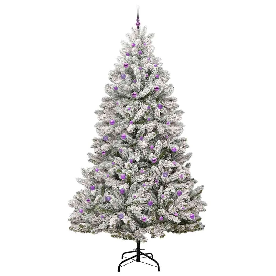 Sapin de Noël artificiel Vert et blanc 270 cm PVC et métal - 4