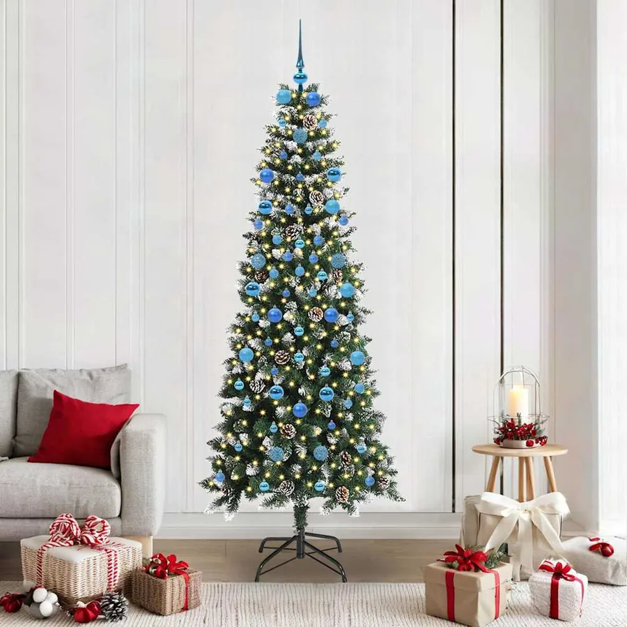 Sapin de Noël artificiel Vert 210 cm PVC, plastique et acier