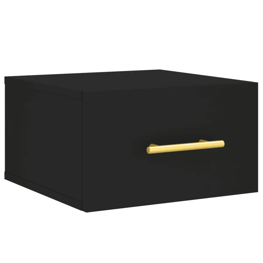 Table de chevet murale noir 35x35x20 cm - 2