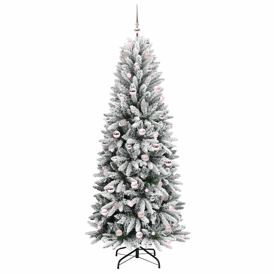 Sapin de Noël artificiel avec 300 LED avec support Blanc 210 cm - 4