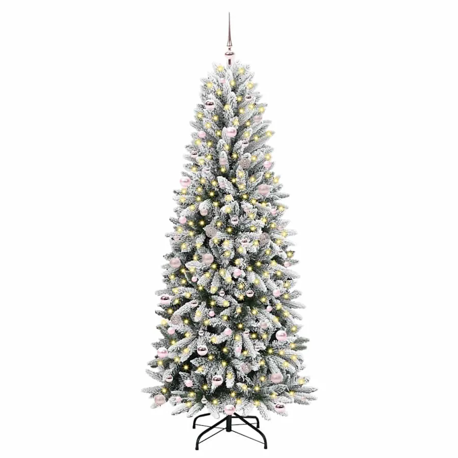 Sapin de Noël artificiel avec 300 LED avec support Blanc 240 cm - 3