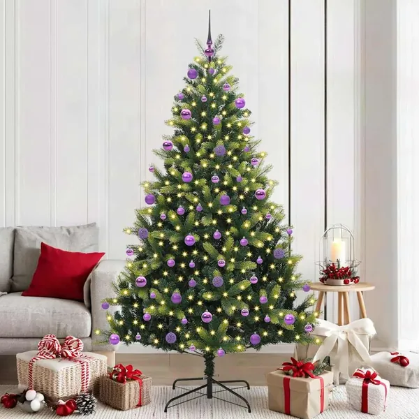 Arbre de Noël artificiel en silicone flexible 300 LEDs 210 cm