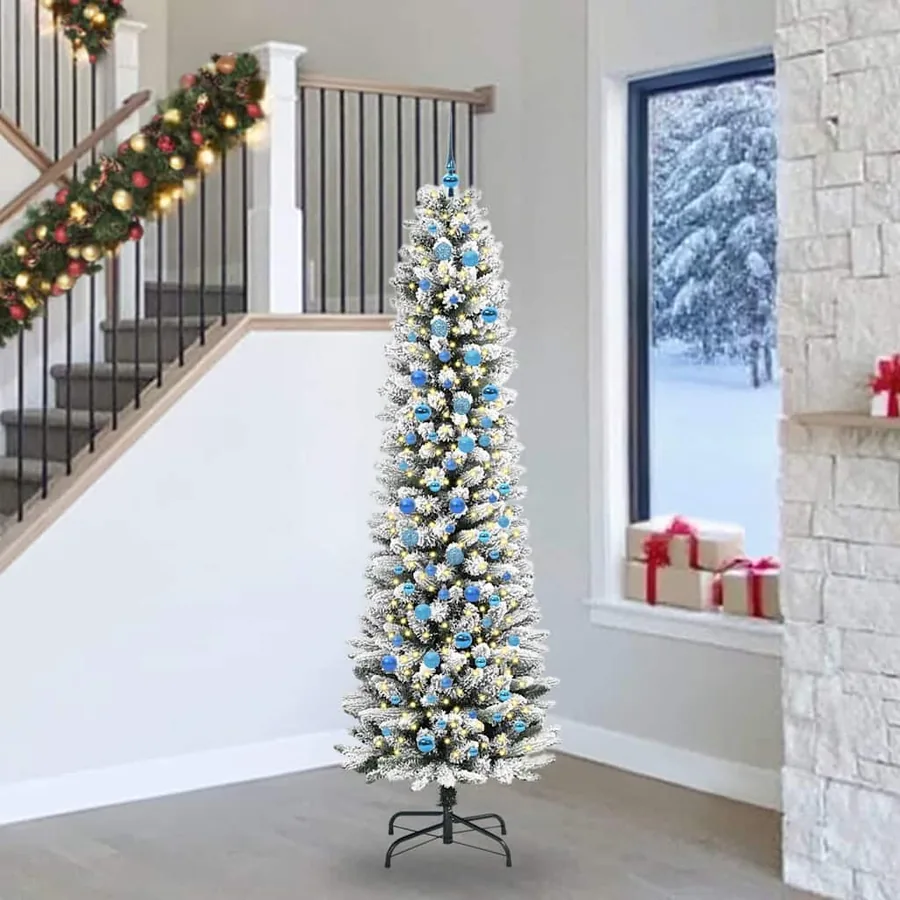 Sapin de Noël artificiel Blanc 240 cm PVC, métal et plastique