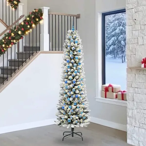 Sapin de Noël artificiel Blanc 240 cm PVC, métal et plastique