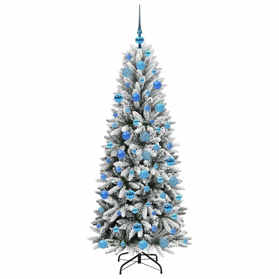 Sapin de Noël artificiel avec 300 LED avec support Blanc 180 cm - 4