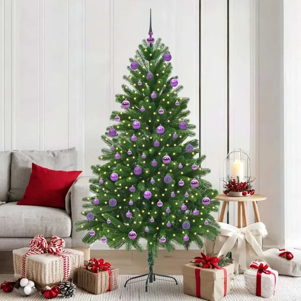 Sapin de Noël avec 300 LED avec support Vert 180 cm PE