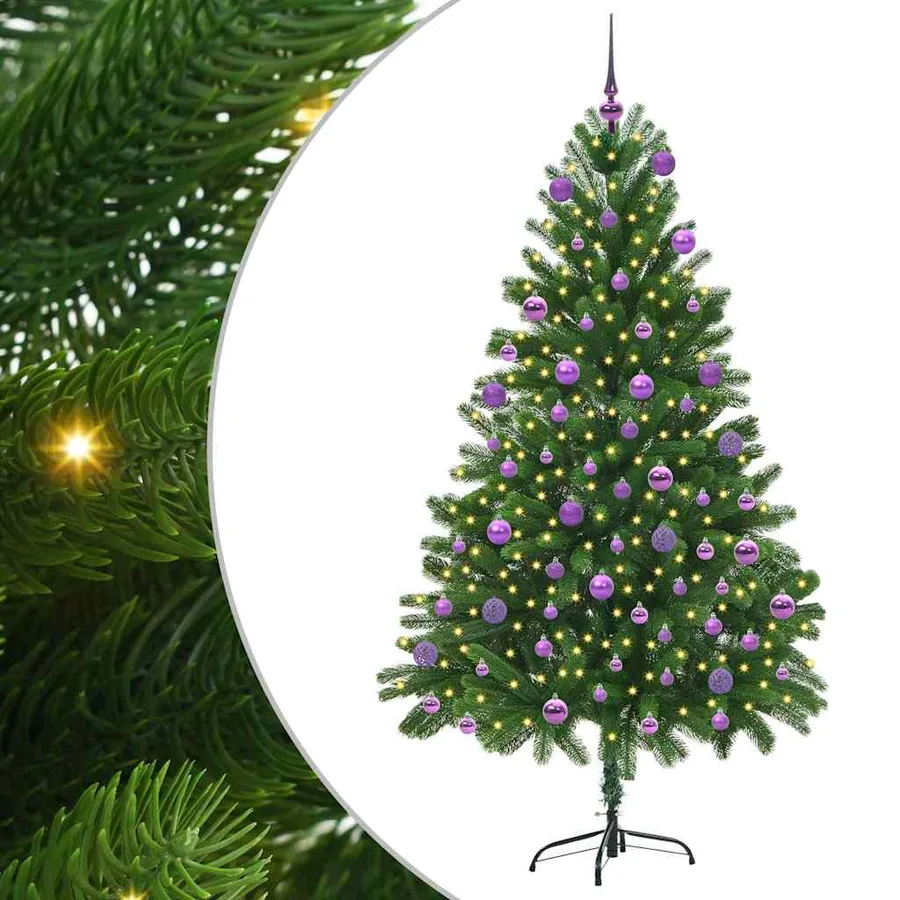 Sapin de Noël avec 300 LED avec support Vert 180 cm PE - 2