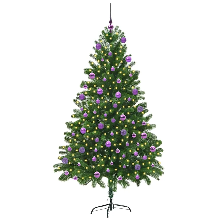 Sapin de Noël avec 300 LED avec support Vert 180 cm PE - 3