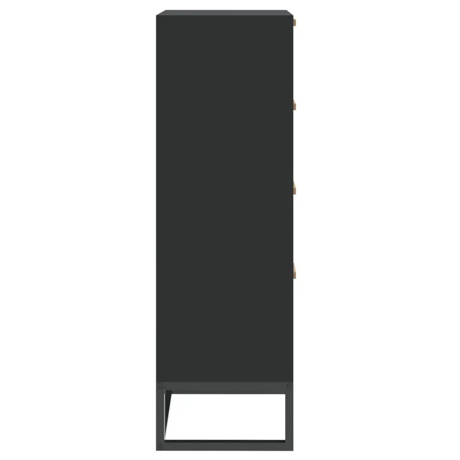 Buffet haut noir 40x30x95 cm bois d'ingénierie - 5