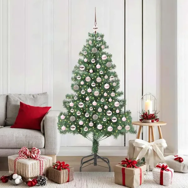 Sapin de Noël avec 300 LED avec support Vert 180 cm PVC