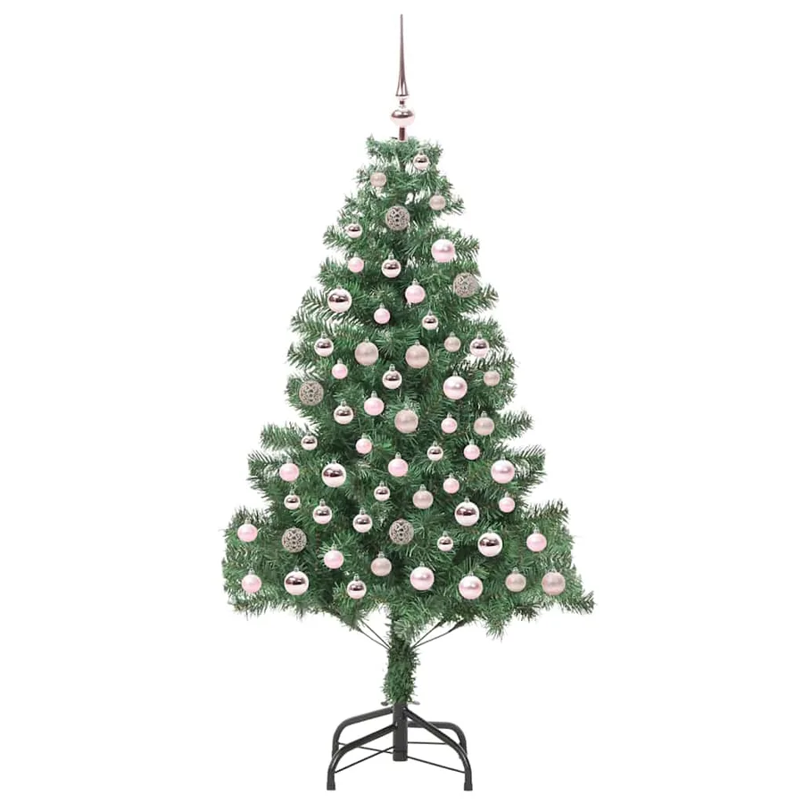 Sapin de Noël avec 300 LED avec support Vert 180 cm PVC - 4