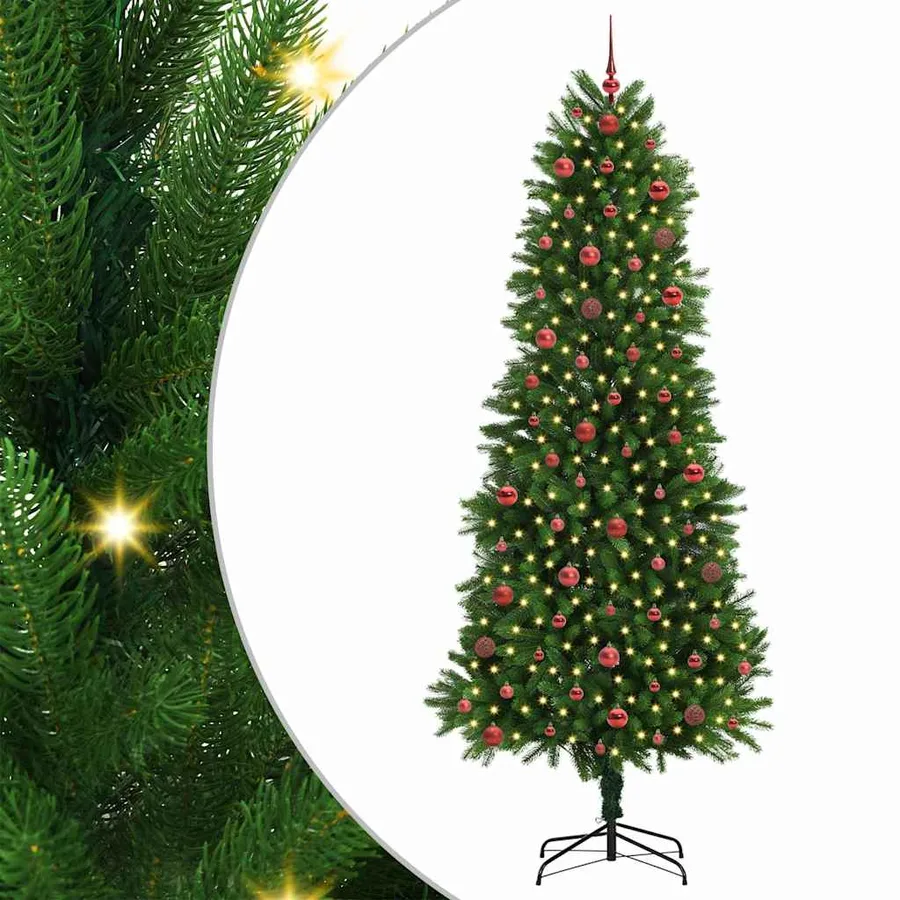 Sapin de Noël avec 300 LED avec support Vert 240 cm PE - 2