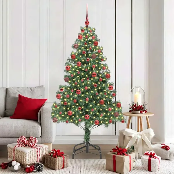Sapin de Noël avec 300 LED avec support Vert 180 cm PVC