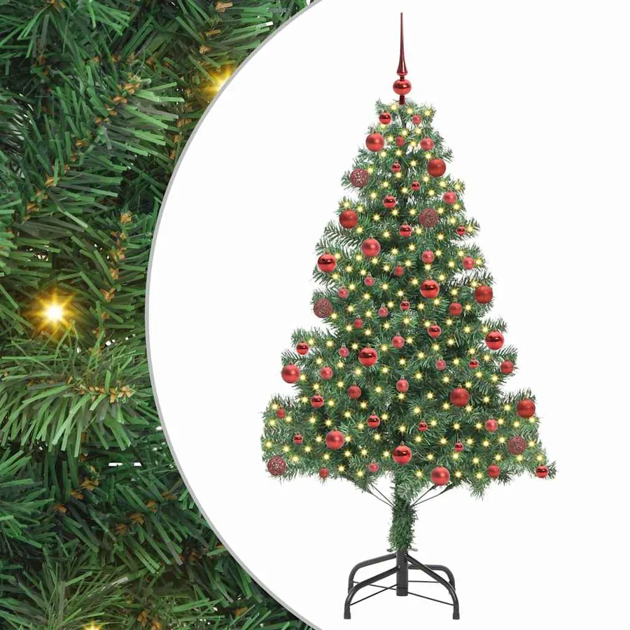 Sapin de Noël avec 300 LED avec support Vert 180 cm PVC - 2