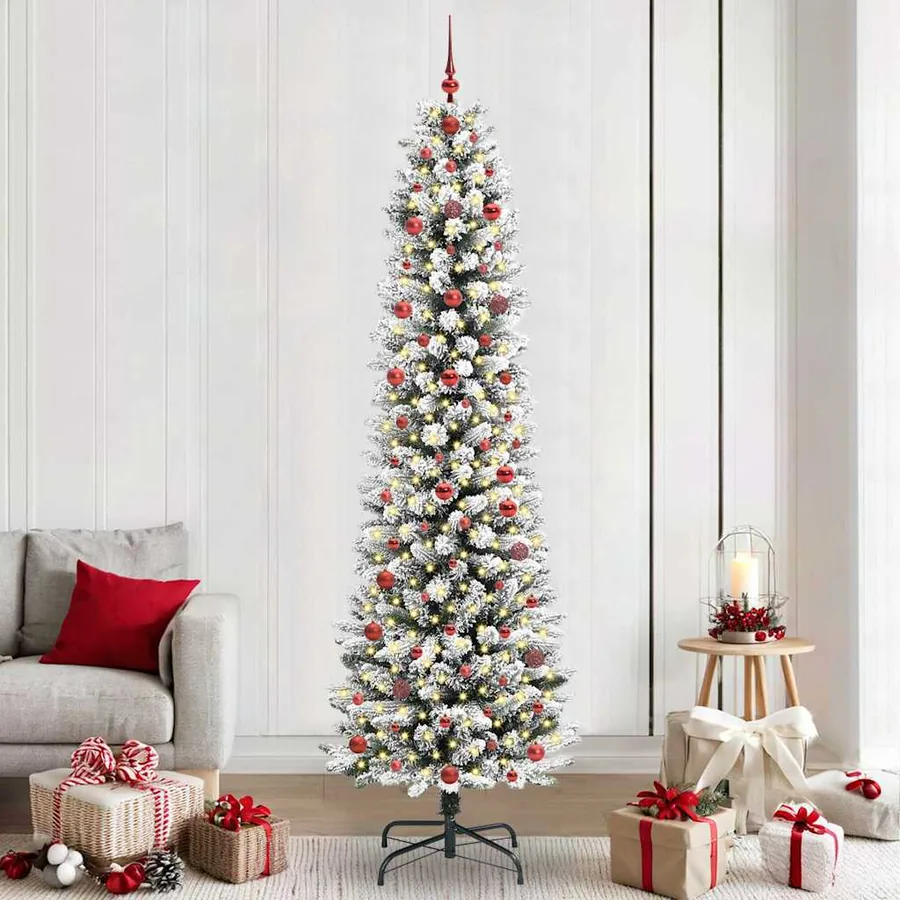 Sapin de Noël artificiel Blanc 240 cm PVC, métal et plastique