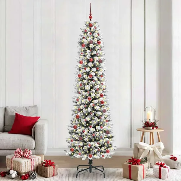 Sapin de Noël artificiel Blanc 240 cm PVC, métal et plastique