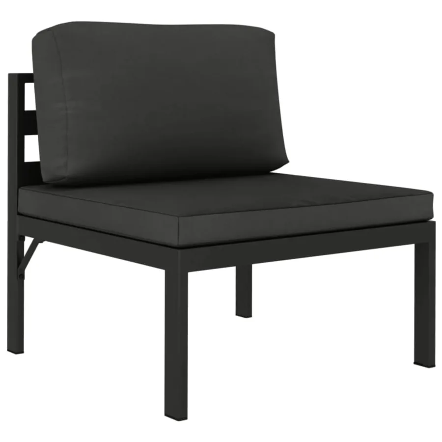 Salon de jardin 6 pcs avec coussins Aluminium Anthracite - 5