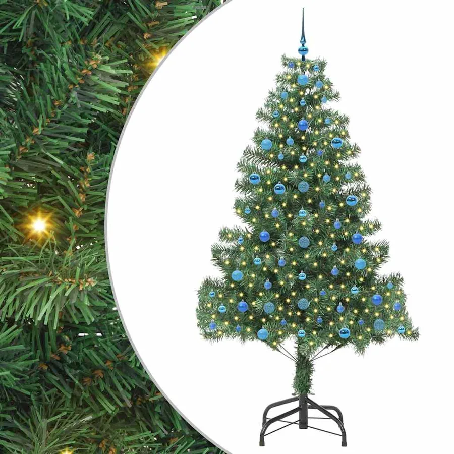 Sapin de Noël avec 300 LED avec support Vert 210 cm PVC - 2