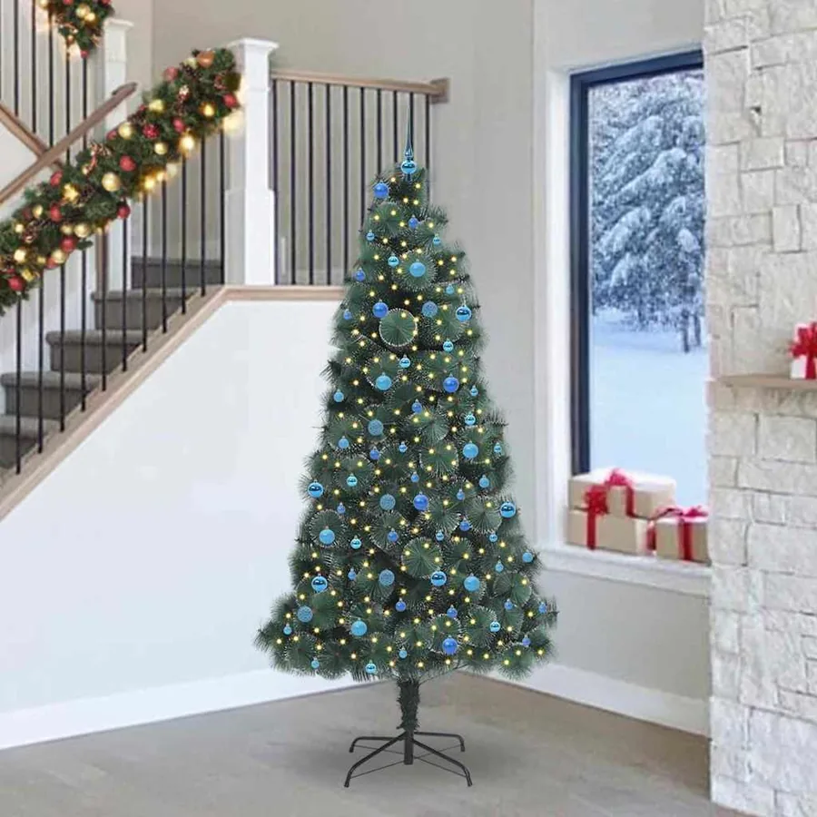 Arbre de Noël artificiel pré-éclairé avec ensemble de boules