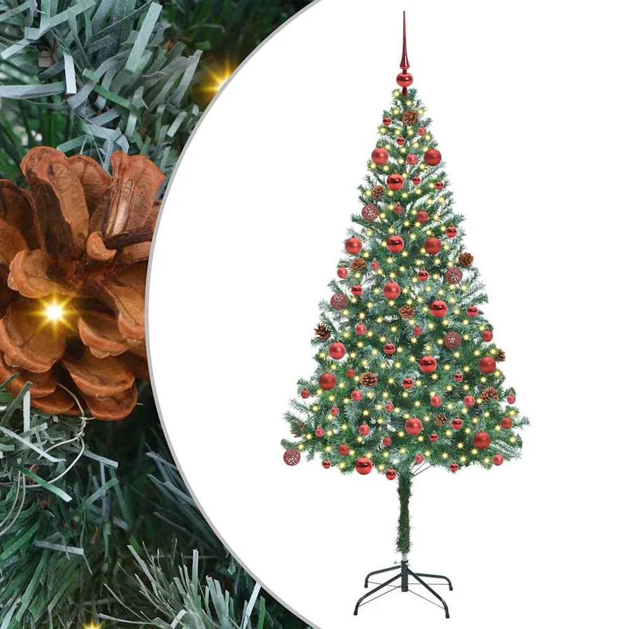Sapin de Noël artificiel avec 300 LED Vert 180 cm PVC et Acier - 2