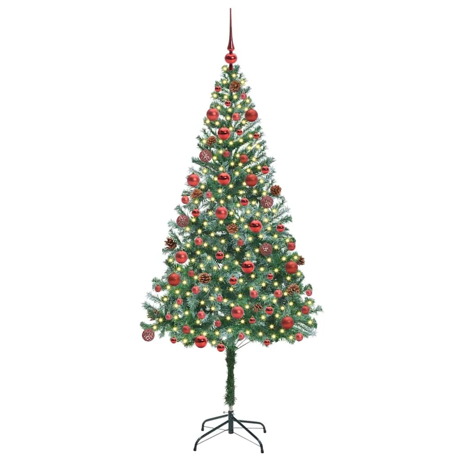 Sapin de Noël artificiel avec 300 LED Vert 180 cm PVC et Acier - 3