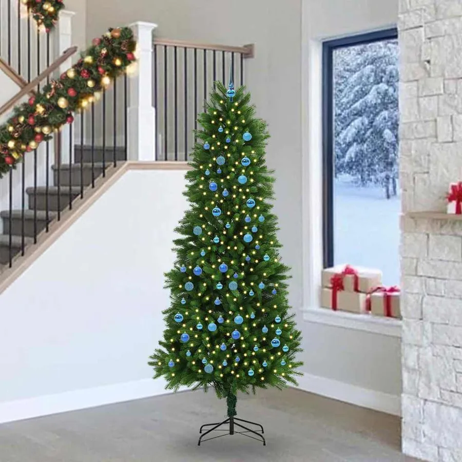 Sapin de Noël avec 300 LED avec support Vert 240 cm PE