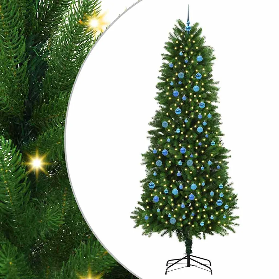 Sapin de Noël avec 300 LED avec support Vert 240 cm PE - 2