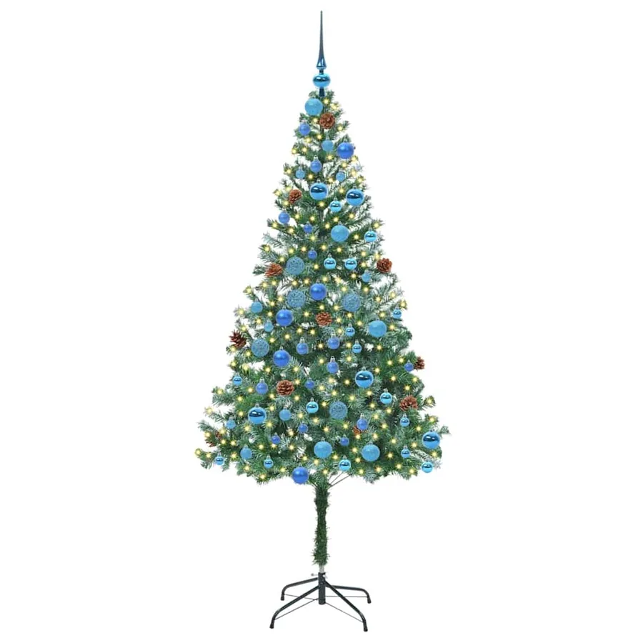 Sapin de Noël artificiel avec 300 LED Vert 180 cm PVC et Acier - 3