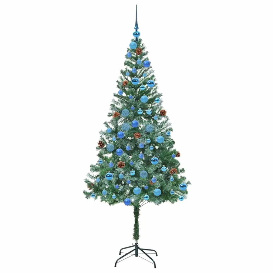 Sapin de Noël artificiel avec 300 LED Vert 180 cm PVC et Acier - 4