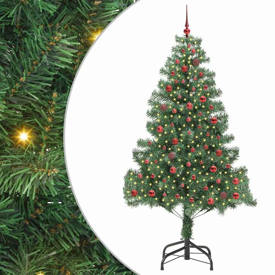Sapin de Noël avec 300 LED avec support Vert 210 cm PVC - 2