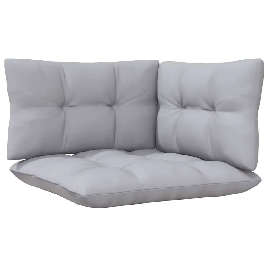 Salon de jardin 9 pcs avec coussins gris bois de pin - 6