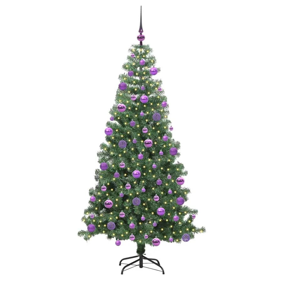 Sapin de Noël avec 300 LED avec support Vert 240 cm PVC - 3