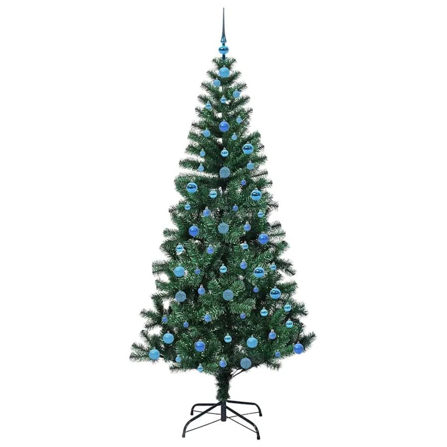 Sapin de Noël artificiel pré-éclairé Vert 210 cm PVC et métal - 4