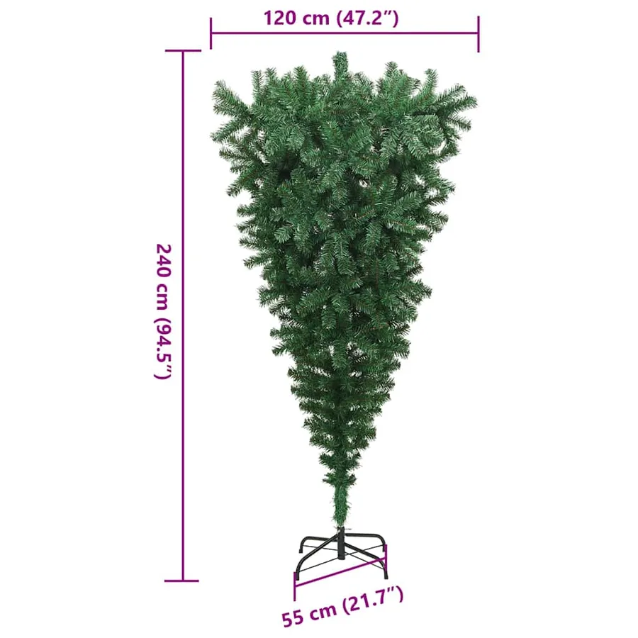Sapin de Noël artificiel pré-éclairé inversé avec ensemble de boules - 15
