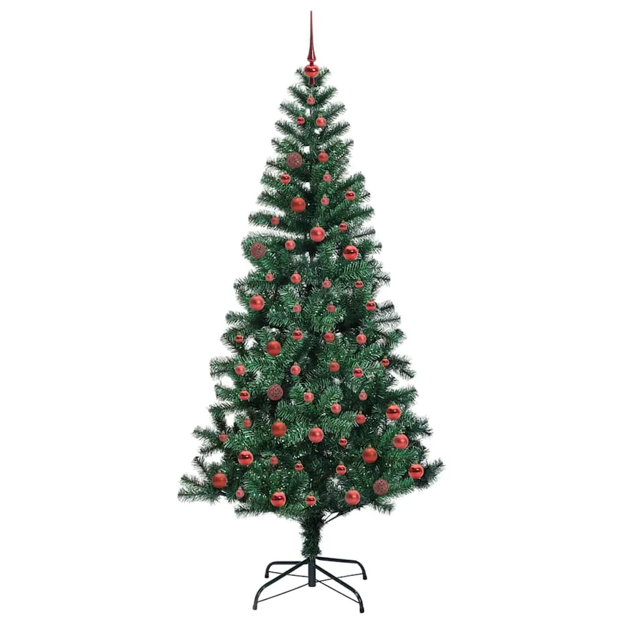 Sapin de Noël artificiel pré-éclairé Vert 210 cm PVC et métal - 4