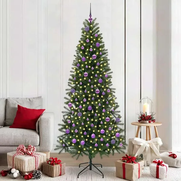 Sapin de Noël artificiel avec 300 LED Vert 210 cm PE et PVC