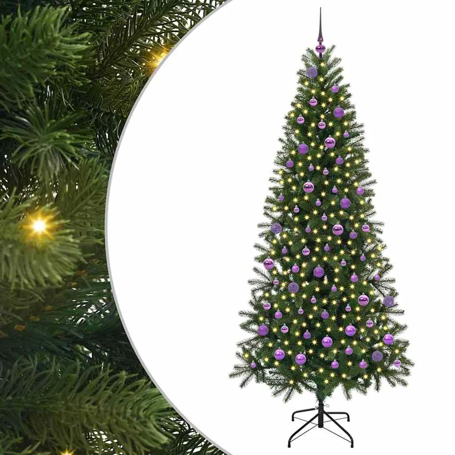 Sapin de Noël artificiel avec 300 LED Vert 210 cm PE et PVC - 2